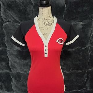 Genuine Merchandise Red and Black Women's Jersey Top